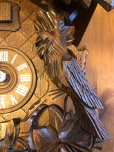 Load image into Gallery viewer, VINTAGE : Well Carved Traditional One Day Cuckoo Clock with Bird’s Nest