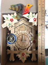 Load image into Gallery viewer, NEW IN STOCK : Traditional Cuckoo Clock with Natural Wood Finish and Hand painted Flowers