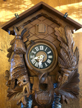 Load image into Gallery viewer, VINTAGE : Schneider Eight Day Hunter’s Style Cuckoo Clock (Large)