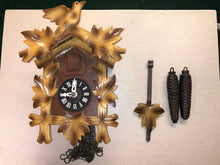 Load image into Gallery viewer, VINTAGE- Small Oak Colored Cuckoo Clock
