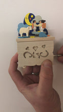 Load and play video in Gallery viewer, Handmade Wooden Crank Music Box - “Moon and Angels”
