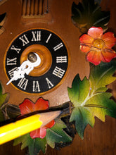 Load image into Gallery viewer, VINTAGE : Small, Uniquely Painted Cuckoo Clock (one day movement)
