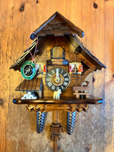 Load image into Gallery viewer, NEW IN STOCK- Musical Quartz Chalet Cuckoo Clock with Figurines
