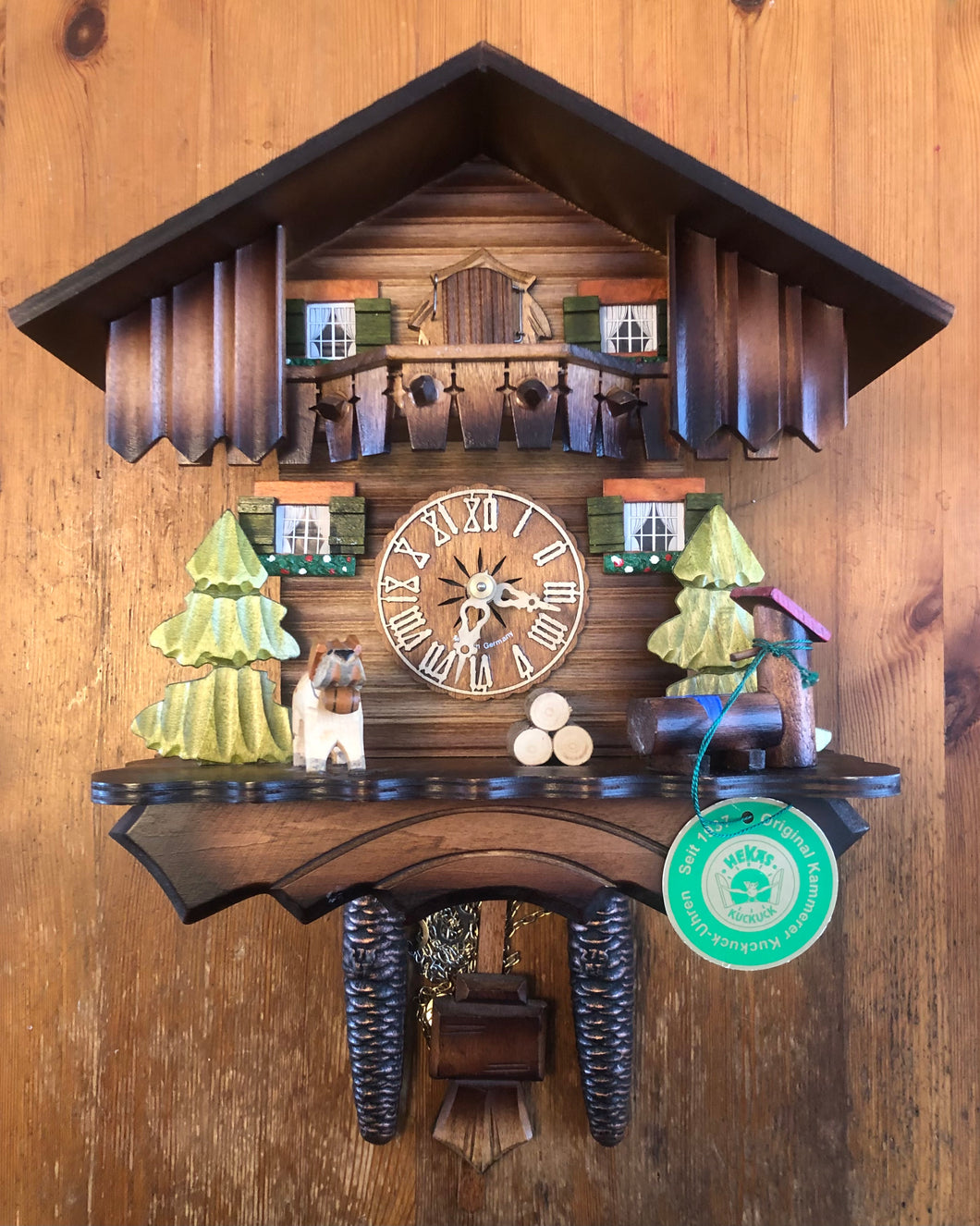 VINTAGE - Hekas Chalet Cuckoo Clock with Rescue Dog