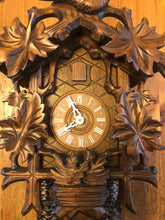 Load image into Gallery viewer, VINTAGE : Well Carved Eight Day Traditional Cuckoo Clock
