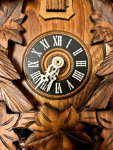 Load image into Gallery viewer, VINTAGE : Albert Schwer 8 Day Traditional Cuckoo Clock with Carved Birds
