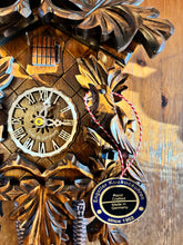 Load image into Gallery viewer, NEW IN STOCK - Traditional Cuckoo with Ornate Carvings (birds and leaves)
