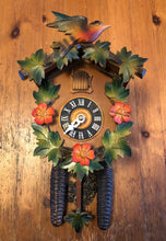 Load image into Gallery viewer, VINTAGE : Small, Uniquely Painted Cuckoo Clock (one day movement)
