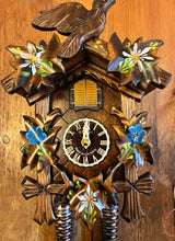Load image into Gallery viewer, NEW IN STOCK - Quartz Traditional Cuckoo Clock with Handpainted Edelweiss Flowers (with music)
