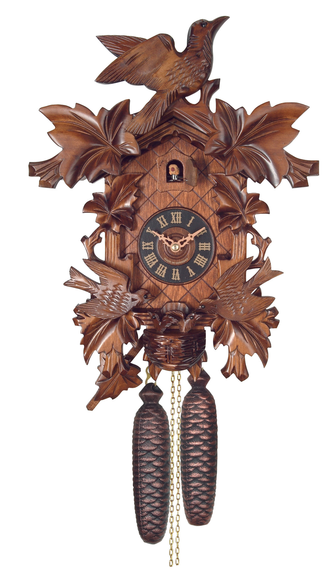 NEW - Large, Traditional Cuckoo with Moving Birds in Nest