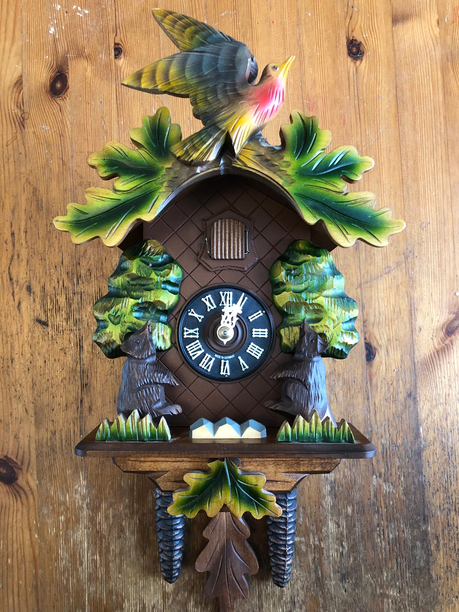 Superbe Ancien COUCOU Horloge de la FORET NOIRE -- HUBERT Superbe Ancien COUCOU Horloge de la FORET NOIRE -- HUBERT