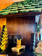 Load image into Gallery viewer, NEW IN STOCK- Musical Quartz Chalet Cuckoo Clock with Green Roof
