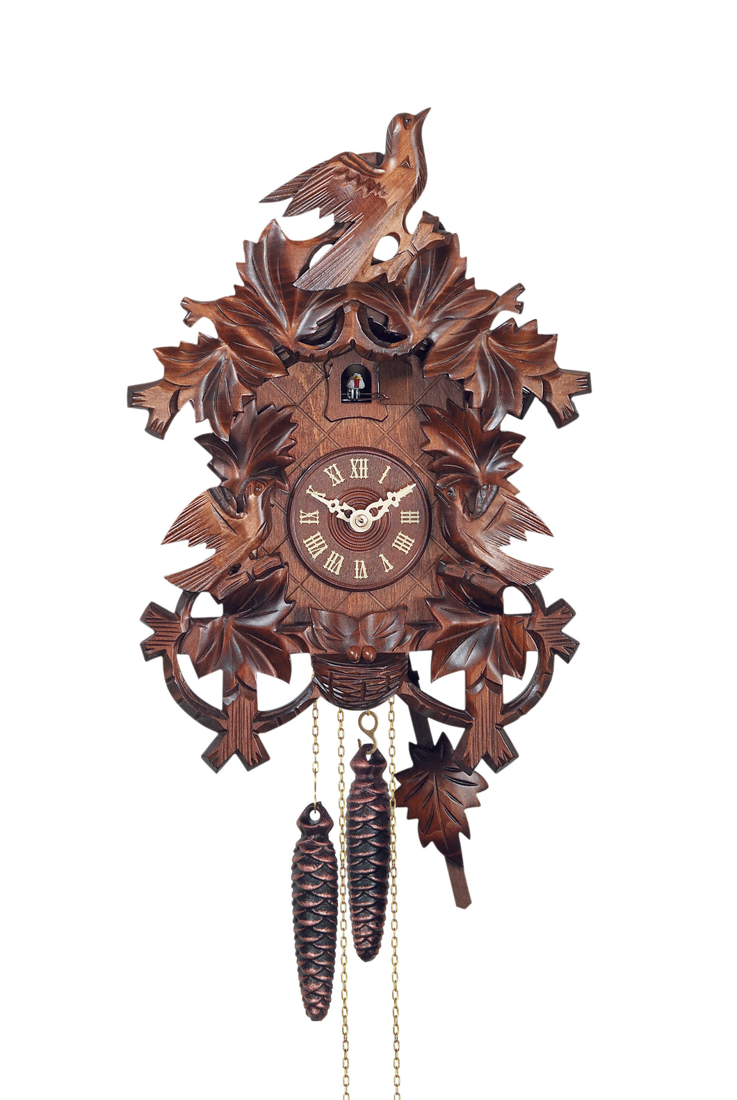 NEW - Traditional Cuckoo with Birds Nest and Ornate Carving (One and Eight Day Movements)