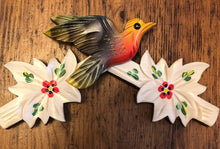 Load image into Gallery viewer, NEW IN STOCK : Traditional Cuckoo Clock with Natural Wood Finish and Hand painted Flowers
