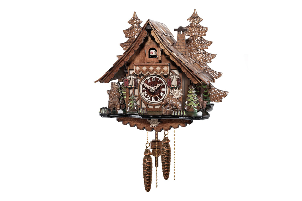 NEW - Filigree Chalet with Carved Trees and Moving Bears