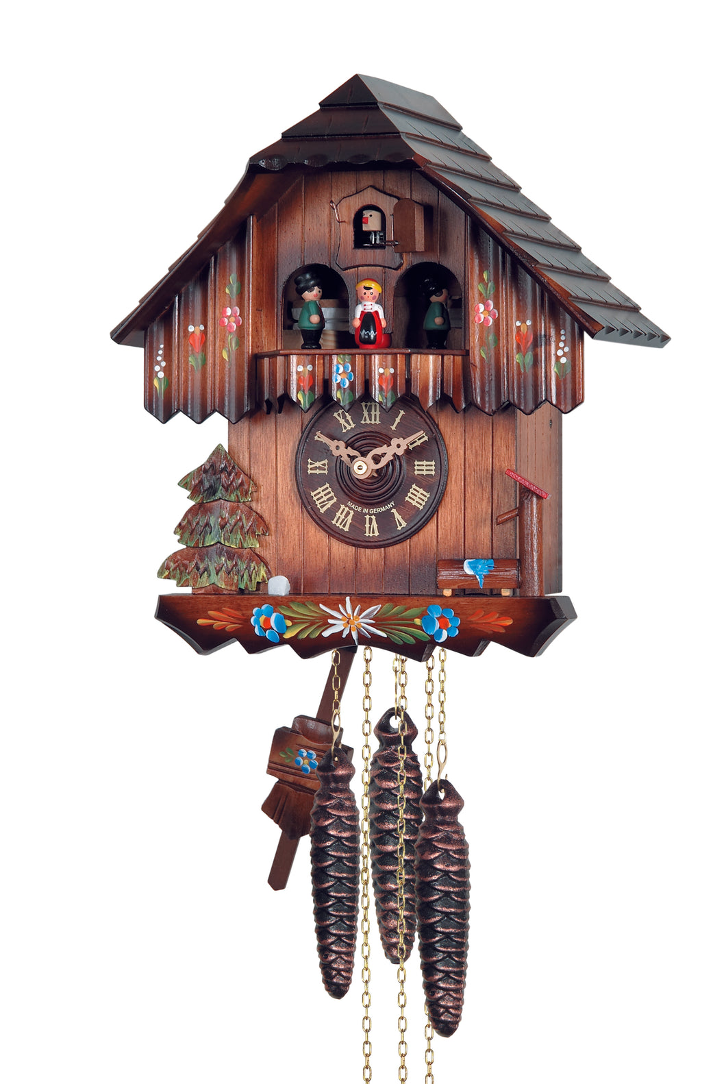 NEW - Musical Quartz Chalet Cuckoo Clock with Traditional Dancer Platform