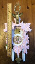 Load image into Gallery viewer, NEW IN STOCK : Traditional Quartz Cuckoo Clock with Pink and Gold Accents - with music
