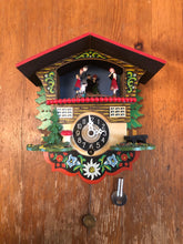 Load image into Gallery viewer, Vintage Black Forest Mini Clock with Dancer Platform

