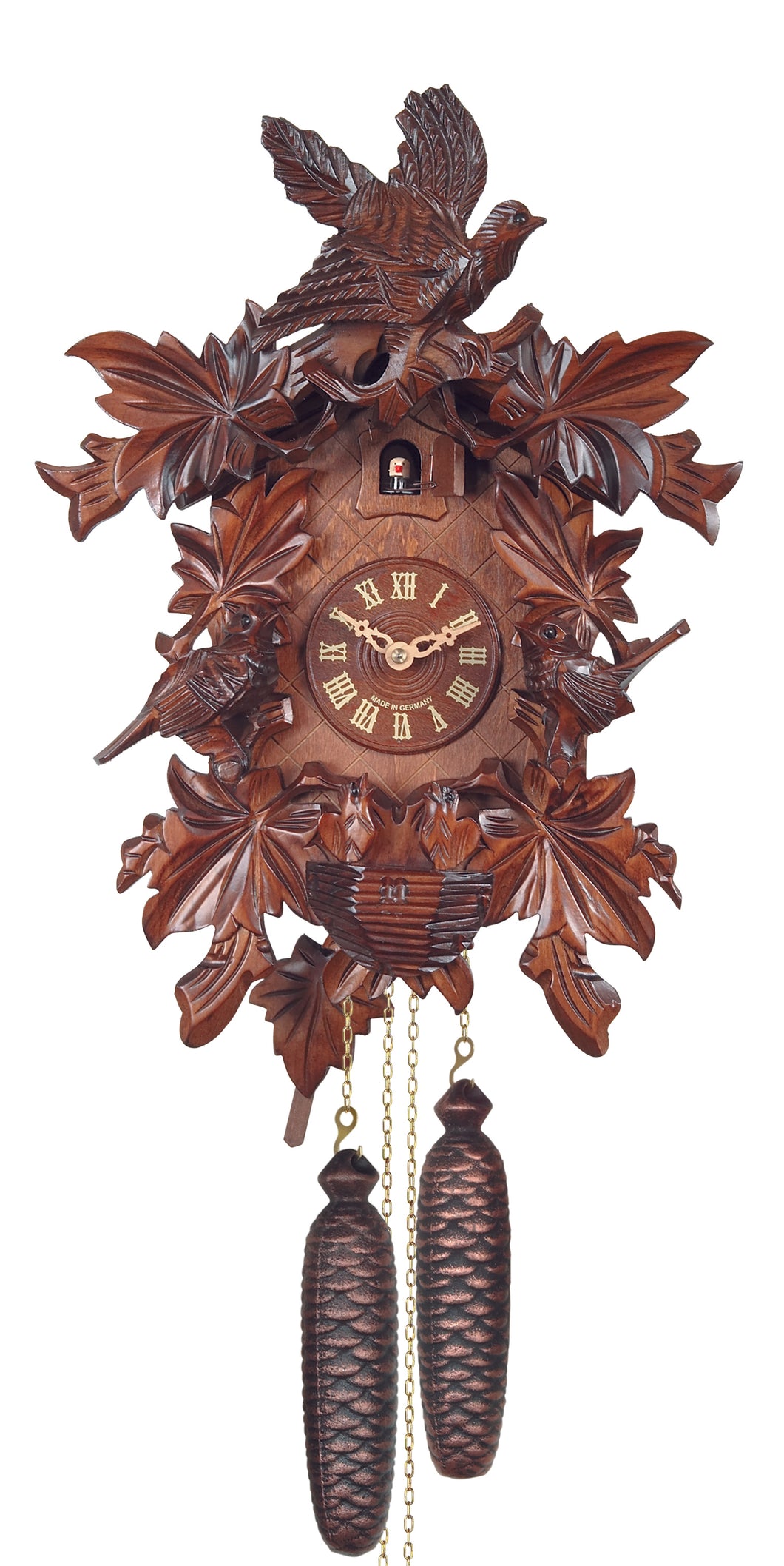 NEW - Traditional “Birds Nest” Cuckoo Clock with Eight Day Movement