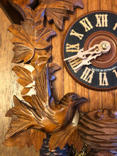 Load image into Gallery viewer, VINTAGE : Hönes Well Carved Eight Day Chalet with Bird’s Nest
