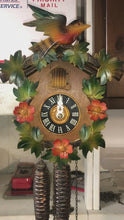 Load and play video in Gallery viewer, VINTAGE : Small, Uniquely Painted Cuckoo Clock (one day movement)
