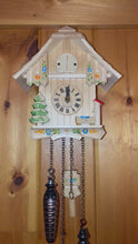 Load and play video in Gallery viewer, NEW IN STOCK- Quartz Chalet Cuckoo Clock with Hand painted details (with music)
