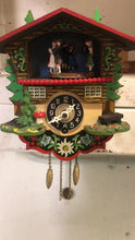 Load and play video in Gallery viewer, Vintage Black Forest Mini Clock with Dancer Platform
