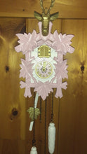 Load and play video in Gallery viewer, NEW IN STOCK : Traditional Quartz Cuckoo Clock with Pink and Gold Accents - with music

