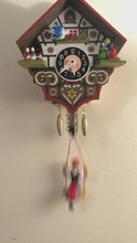 Load and play video in Gallery viewer, New Miniature Swinging Doll Clock (Gingerbread House)
