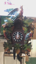 Load and play video in Gallery viewer, VINTAGE - Large Traditional Cuckoo Clock with Multi Colored Paint
