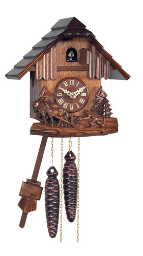 NEW - German Chalet Clock with Horse and Farmer