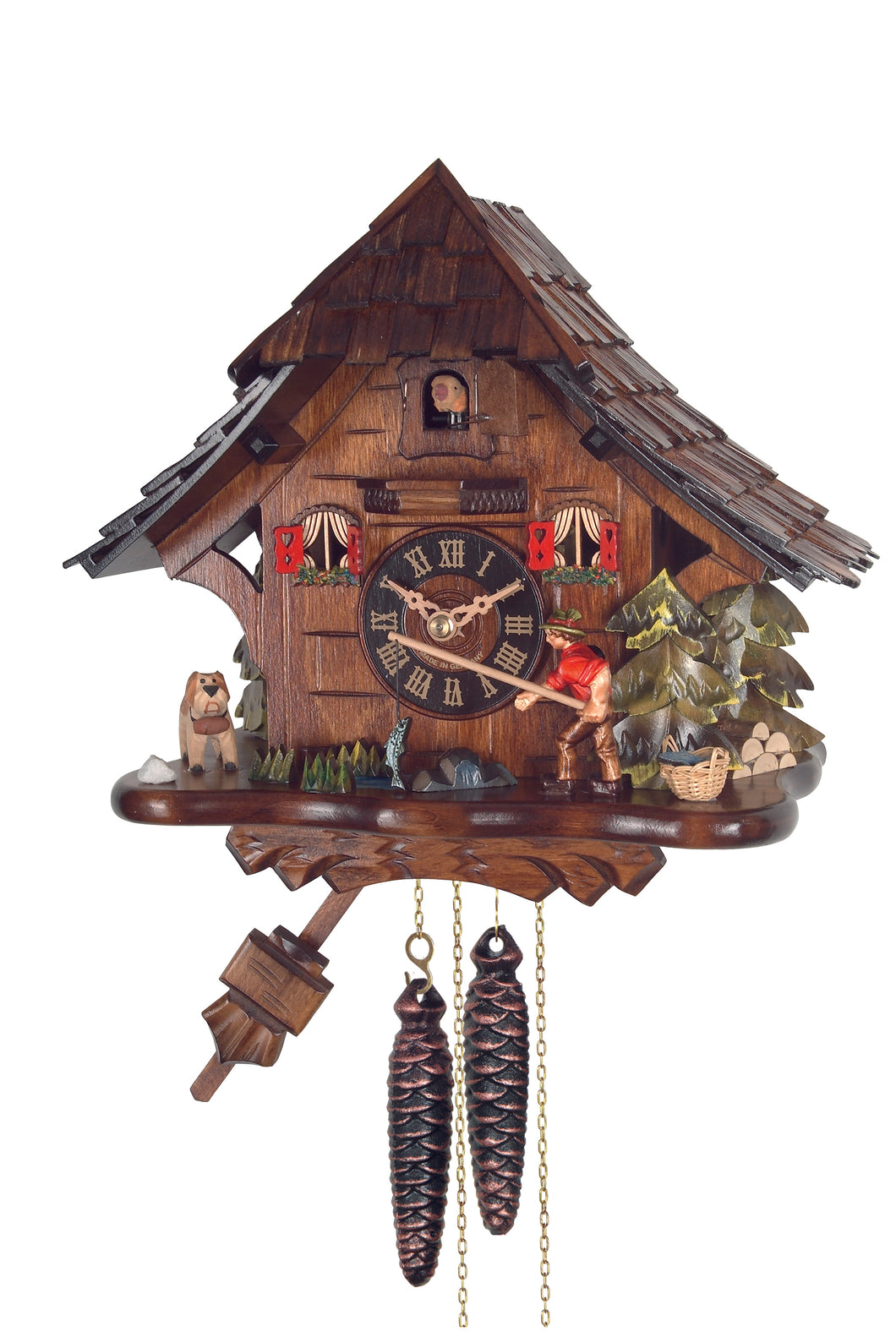 NEW - German Chalet with Moving Fisherman