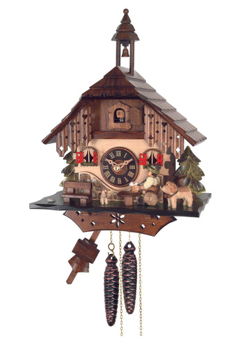 NEW - German Chalet Cuckoo with Moving Beer Drinker