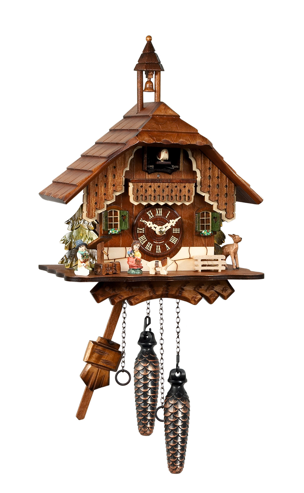 NEW - German Chalet Cuckoo with Bell Tower