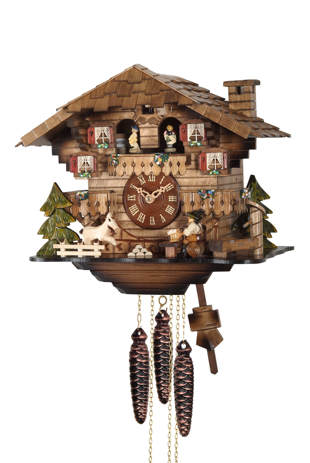 NEW - German Chalet Cuckoo with Moving Parts and Dancer Platform