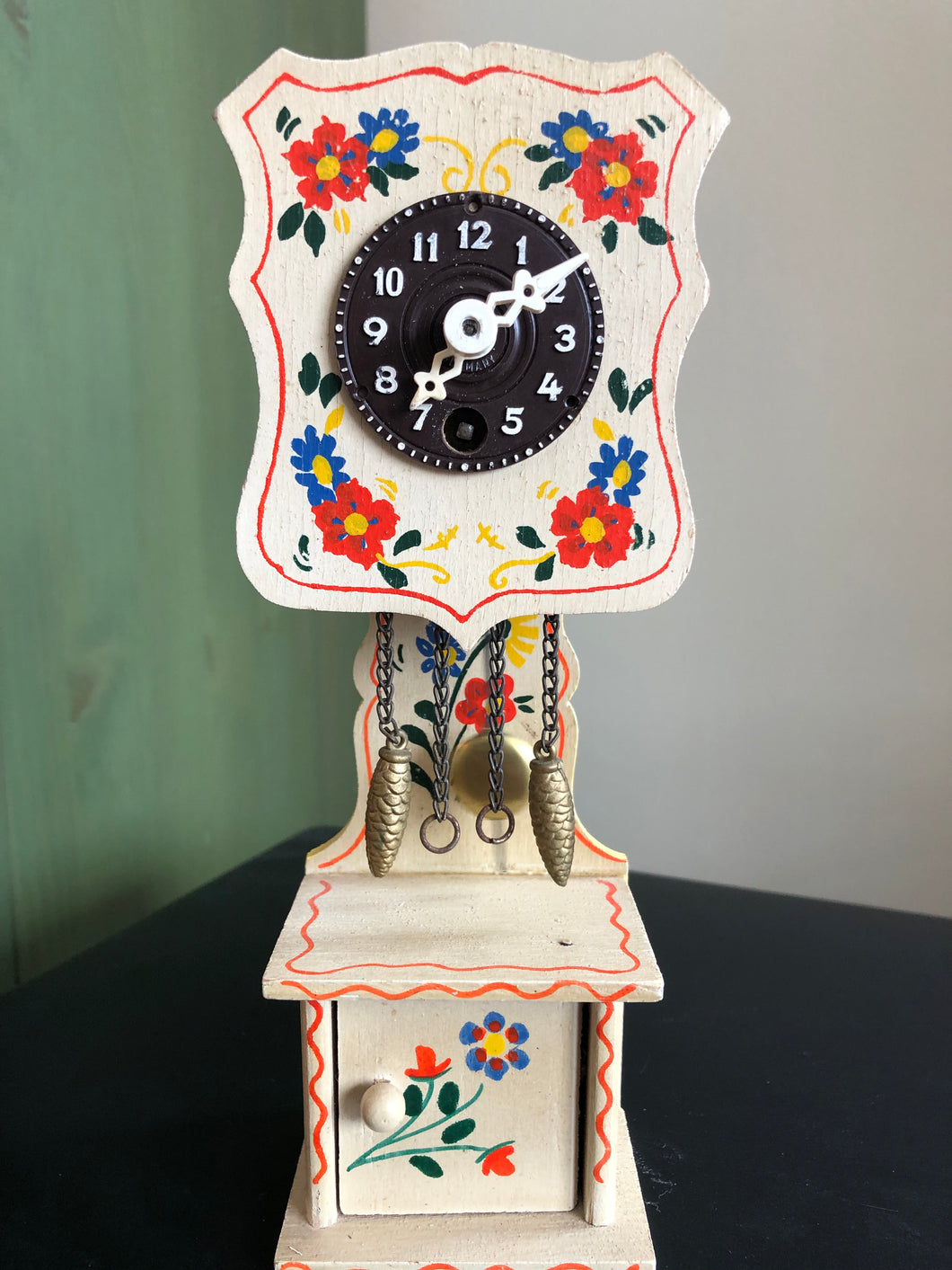 Miniature Novelty Clock in Off White