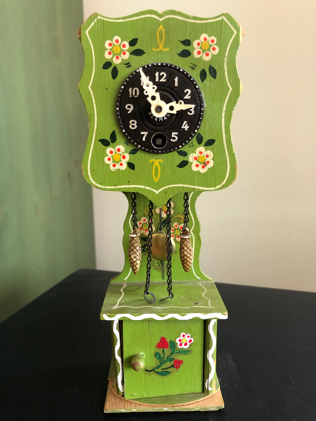 Miniature Novelty Clock in Green