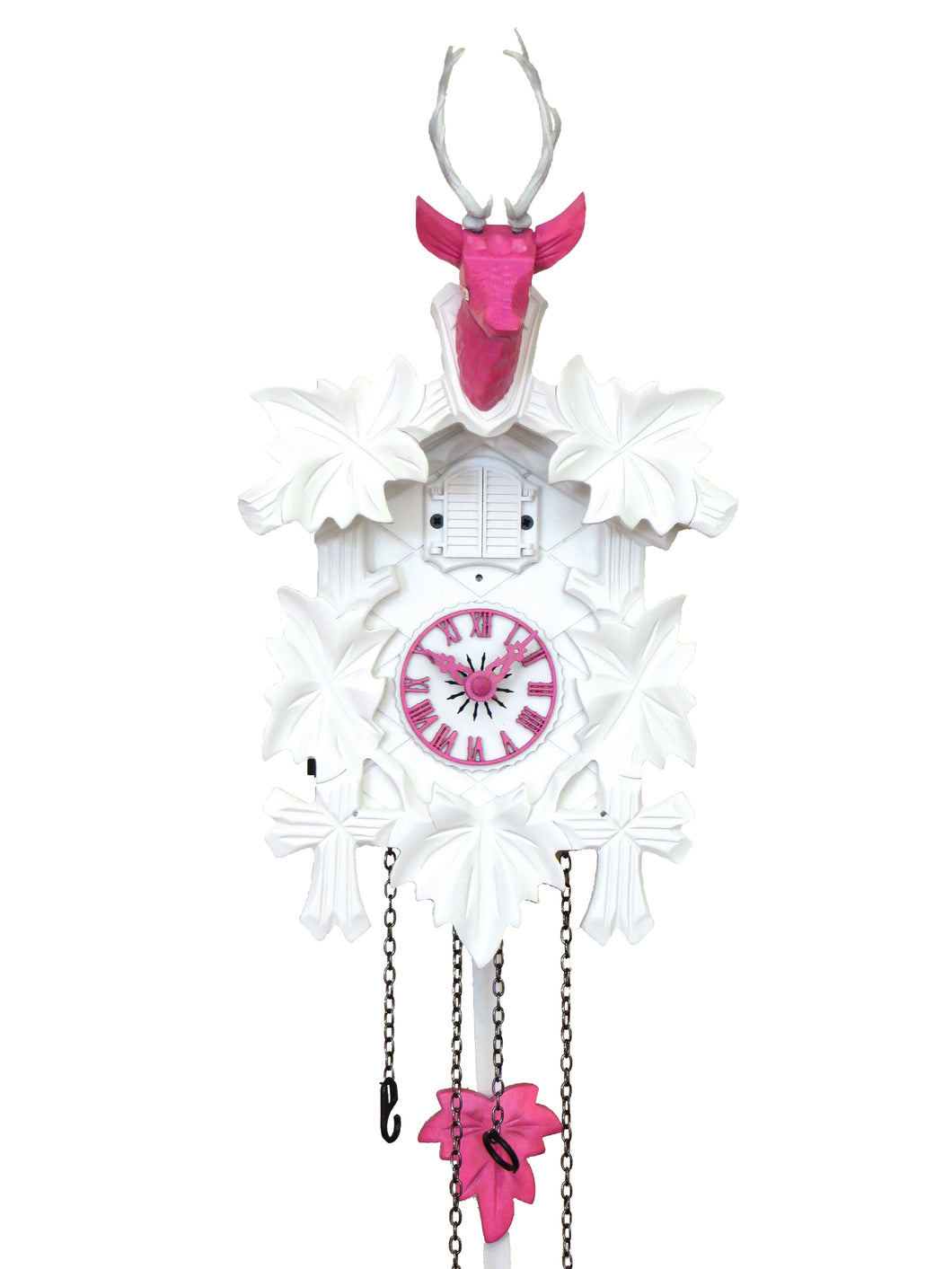 NEW - Modern Cuckoo in White with Hot Pink Accents